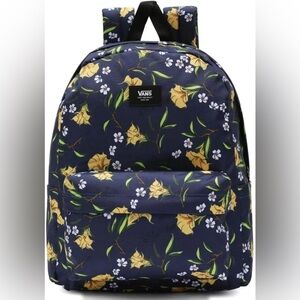 Vans Old Skool III Backpack (Dress Blues/White Floral AOP, One Size)